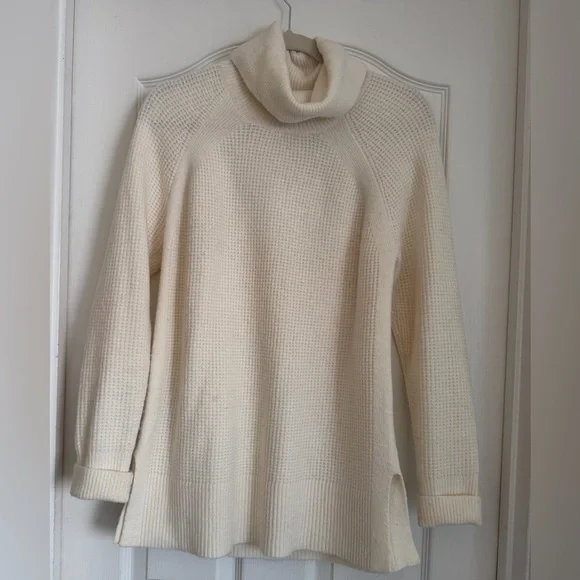 LOFT Cream Cowl Neck Sweater - Picture 3 of 9